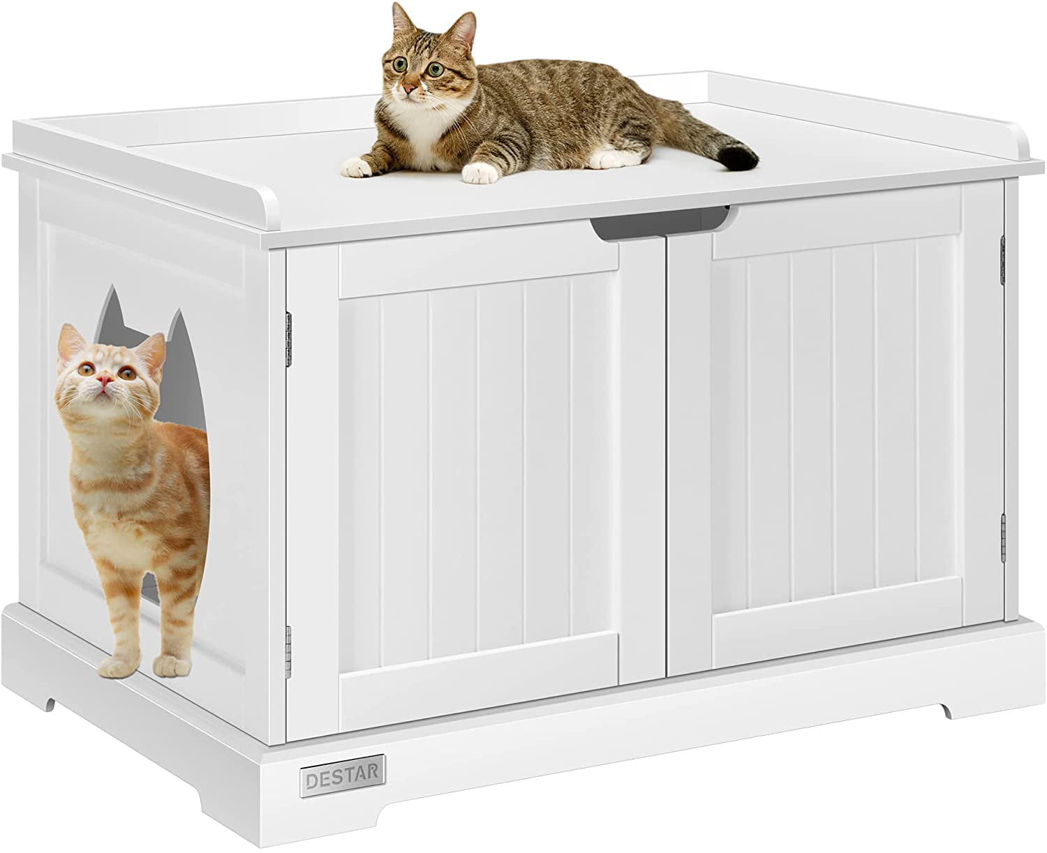 Cat Litter Box Multifunctional Hidden Cat Litter Box Cat Tray Pet House Easy to Assemble and Clean Suitable for Small Spaces,Brown 