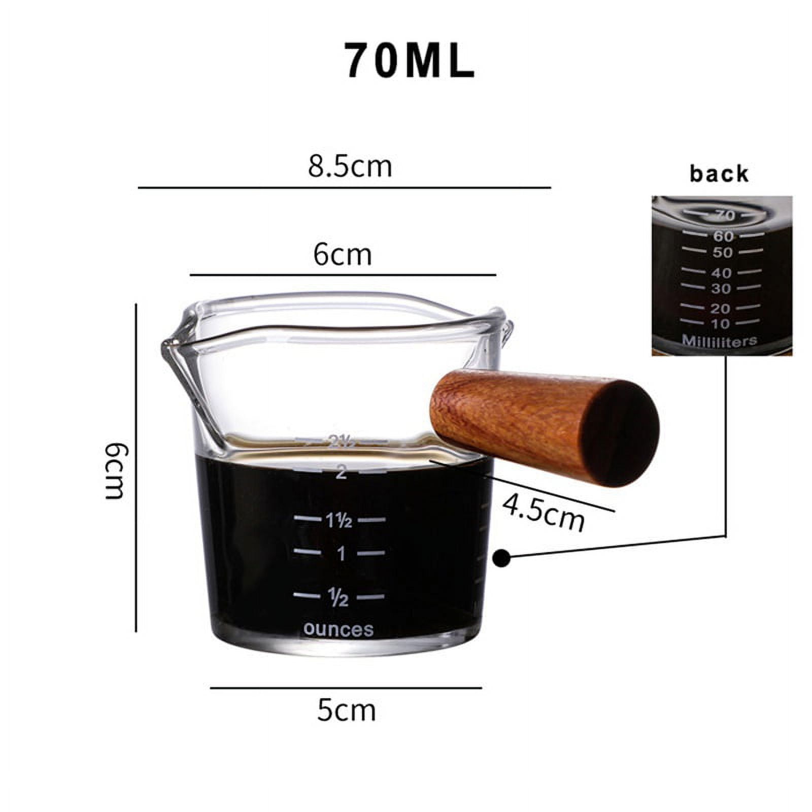 Espresso Shot Glass Cups 200ml Measures Cup Transparent Scale Glass Barista  Double Pouring Spouts with Handle for Bar Party Espresso Coffee Milk