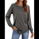 thumbnail image 3 of Sudadera Informal de Cuello Redondo para Mujer, Larga, Corte Holgado, Cuello Alto, Forro Cómodo, Blusas Cálidas de Moda para Otoño. Gris XXL, 3 of 8
