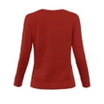 thumbnail image 3 of A2Y Women's Fitted Vintage Inspired Acrylic Side Slit Long Sleeve Sweater Red S, 3 of 5