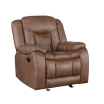 New Classic Furniture Morello 3 Pcs Fabric Manual Reclining Living Set in Brown