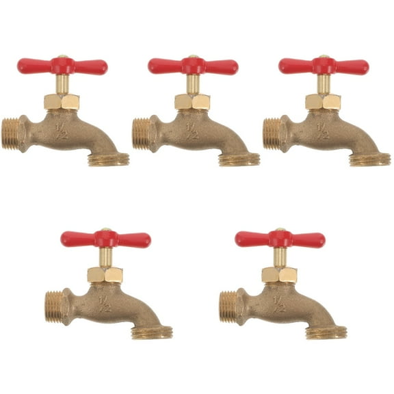 5pcs Outdoor Faucet Vintage Outdoor Water Spigot Copper Slow Faucet for Garden and Yard