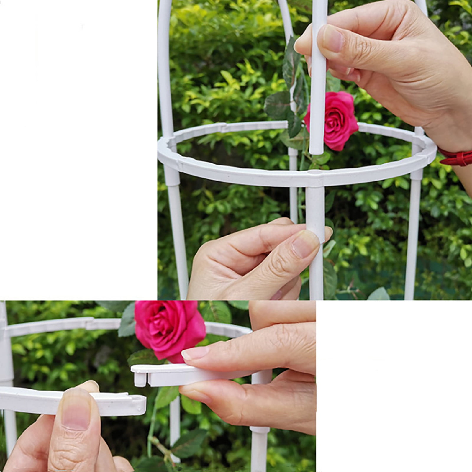 ERTZAE Garden Trellis,Tall Garden Trellis,Climbing Plants Outdoor,Outdoors Cucumber Trellis,Vine Support Detachable,Sturdy Metal Frame,Easy Assembly,Rustproof,Black 37.4in Plant Trellis Rustproof
