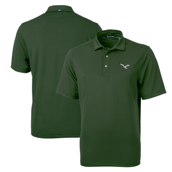 Men's Cutter & Buck Midnight Green Philadelphia Eagles Gridiron Classics Big & Tall Virtue Eco Pique Recycled Polo