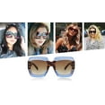 thumbnail image 6 of FEISEDY Oversized Square Sunglasses Multi Tinted Glitter Frame Stylish Inspired B2276, 6 of 16