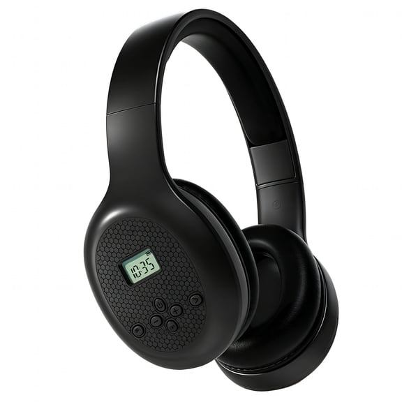 GJX Wireless Headphones with Fm Radio and Bluetooth 5.0,Rechargeable Portable Headset with Built-In Microphone,Lightweight and Comfortable Ear Muffs for Jogging,Mowing,Cycling,And More