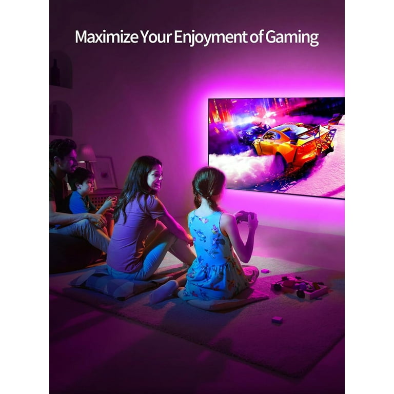 LED Lights For TV, PSTAR 2M LED TV Backlights TV Lights That Sync With TV, USB Powered RGB TV Led Light Strip, Music Sync Bluetooth APP Control For 28-55 Inch TV/Monitor Behind