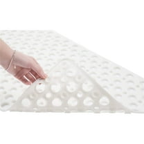 Non Slip Bath Mat 43x75cm, Dingrich Shower Mats Bathroom Bathtub Mat Floor Shower Mats Anti Slip & Drainage Hole Perfect for Everyone Safety -White