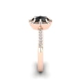 thumbnail image 6 of SuperJeweler 1 Carat Rose Cut Cushion Cut Black and White Diamond Halo Ring In 14 Karat Rose Gold For Women, 6 of 6