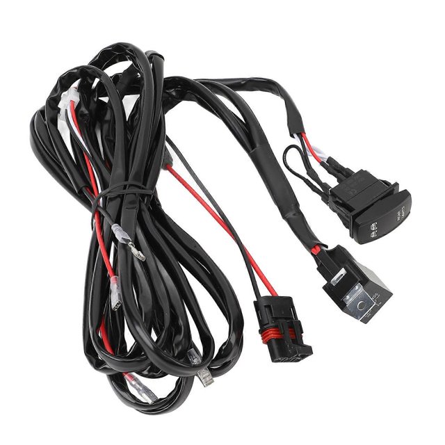 Kit de arnés de cableado de luces traseras KEWITY DC12V 180W 16AWG con relé y fusible