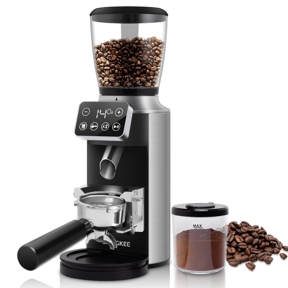 Molino de Café Eléctrico SANGKEE, Fresa Cónica para Espresso,30 Ajustes,Compatible con Portafiltros 51-58 mm