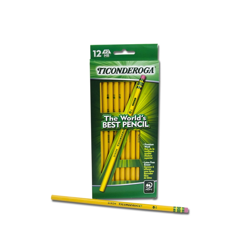 Ticonderoga WoodCased Pencils, 2 HB Soft, Yellow, 12 Count Walmart