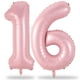 thumbnail image 1 of Globos de cumpleaños Lingqiang, color rosa pastel, 16 x 40 cm, lámina, 1 of 8