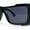 All Black, variant on XXL Curved Wrap Around Rectangular Thick Arm Sport Plastic Sunglasses All Black
