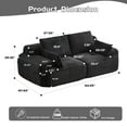 thumbnail image 3 of Leumius Modern Compressed Sofa,2 Seater Memory Foam Sofa Couch,Corduroy Extra Deep Loveseat Sofa for Living Room,Black, 3 of 7
