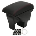 thumbnail image 1 of Car Armrest Box Black Central Console Arm Rest Storage Box Red Stitch with USB Interface Replacement for Suzuki VITARA, 1 of 8