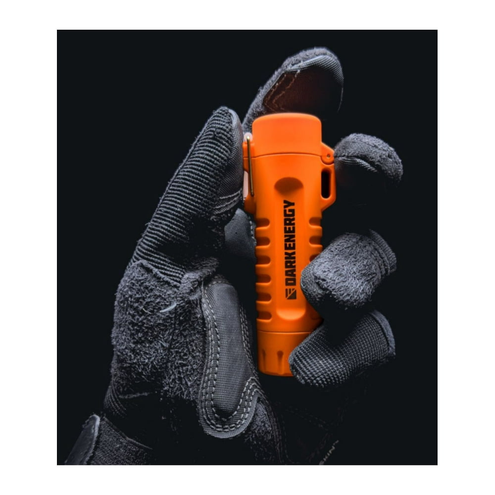 Dark Energy Plasma Lighter with Dual-Arc Emitter and 120 Lumen Light and Strobe Flashlight (Hi-Vis Orange)