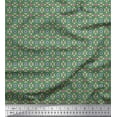 thumbnail image 1 of Soimoi Green Cotton Voile Fabric Filigree Damask Print Fabric by the Yard 56 Inch Wide, 1 of 3
