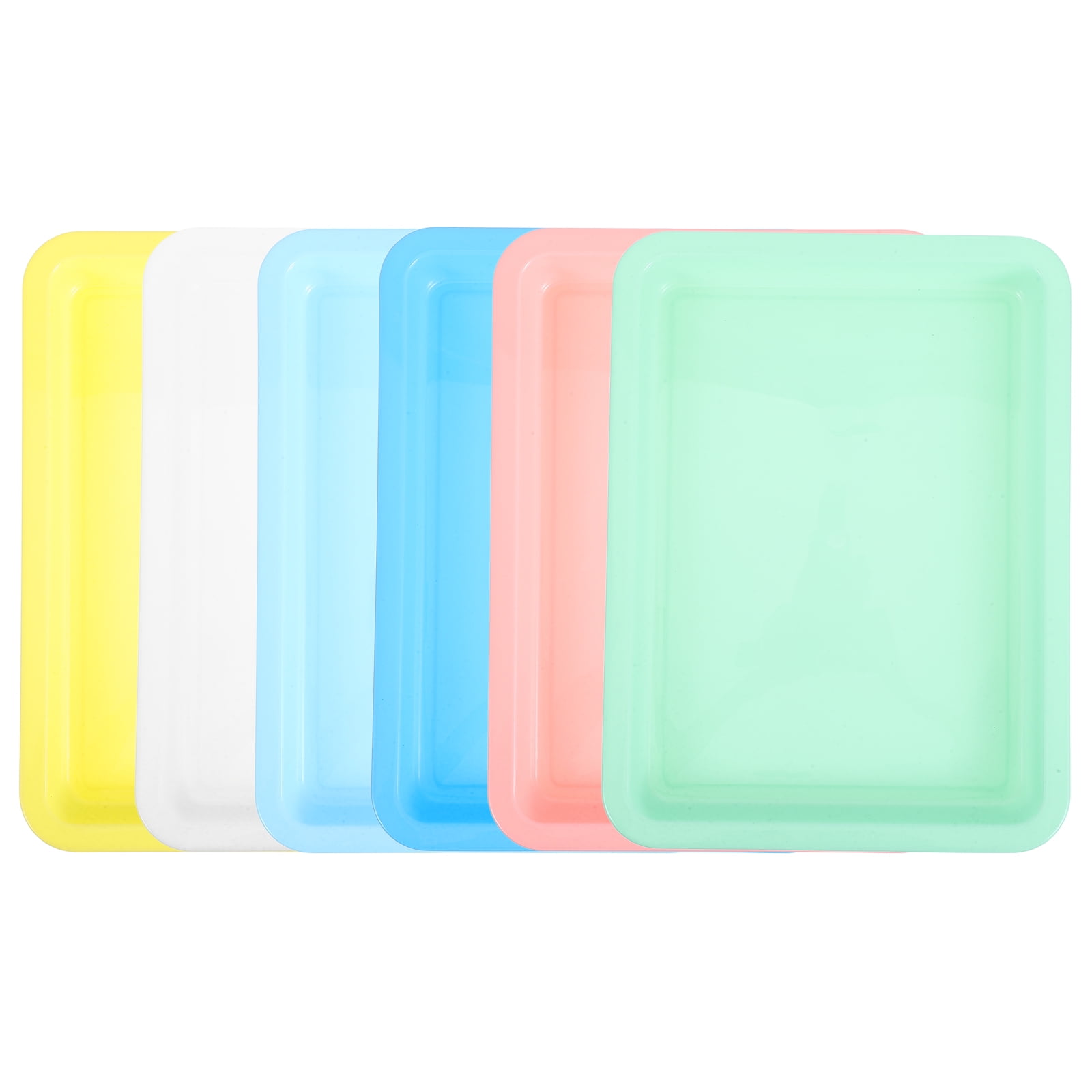 Hemoton 12-Pack Colorful Plastic Art Trays Stackable Craft Storage Organizer for Painting, Kids Projects, and Activity Supplies