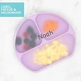 thumbnail image 5 of Bumkins Baby and Toddler Silicone Grip Dish with Lid, 3-Section Kids Plate (Lavender), 5 of 6