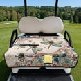 thumbnail image 2 of COEQINE Golf Cart Seat Covers Blanket, Travel Sports Cart Seat Cushion Covers for 2 Person Seats Club Car, Universal Golf Accessories for Summer or Winter, Dragonfly Bohemian Flower Beige, 2 of 8
