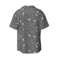 thumbnail image 2 of KLL Airplane Routes Around The World Print Men's Shirt Short Sleeve Button Down Summer Cuba Beach Shirts- Small, 2 of 7