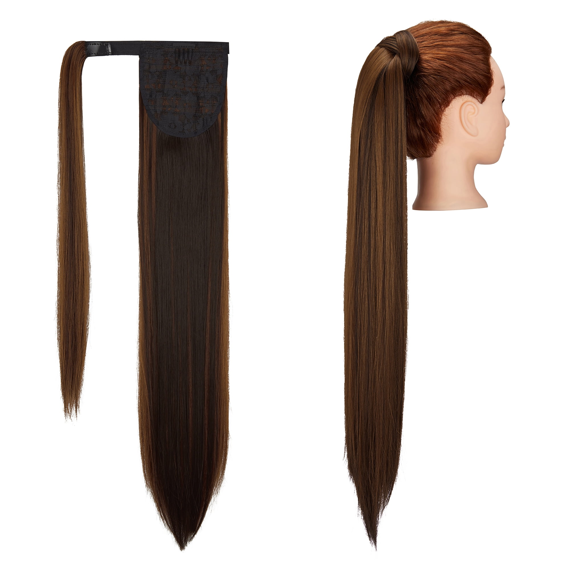 SHCKE Straight Hair Ponytail Extension 20/28 Long Wrap Around