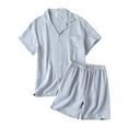 thumbnail image 3 of menopause pajama sets for women cooling moisture wicking nightwear for hot flashes Men's And Women's Short Sleeve Pajama Set Lightweight Summer Sleepwear, 3 of 6