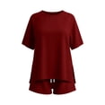 thumbnail image 6 of CheerKidz Womens Loose Fits Solid Color Short Sleeve Round Neck T-Shirt and Shorts Set Casual Comfortable Two Piece Outfit for Home Wear and Summer Vacation, 6 of 7