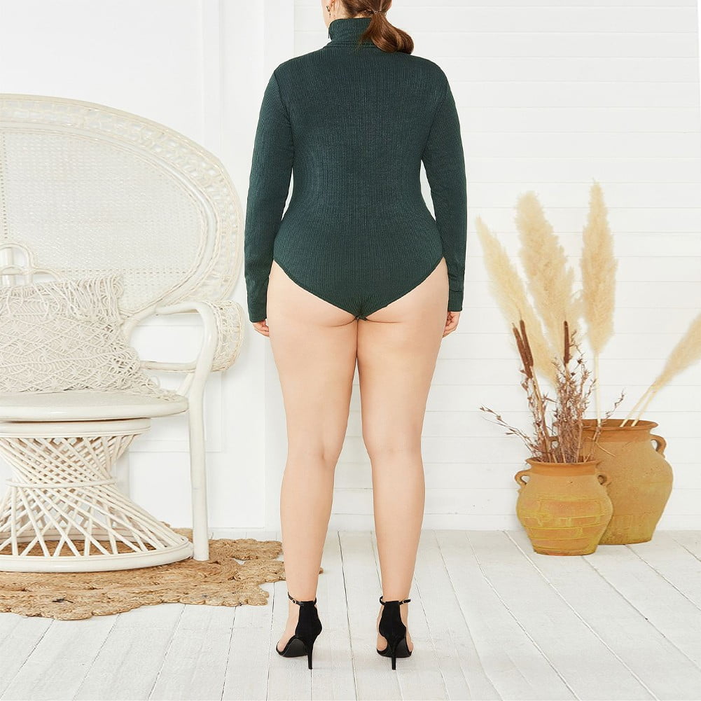 Plus size hotsell black turtleneck bodysuit