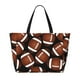 thumbnail image 2 of Fotbe Brown Football On Black Bolsa de Viaje para Playa - Resistente al Agua, Bolsa Tote de Gran Capacidad y Ligera con 7 Bolsillos para Mujeres y Hombres, 2 of 7