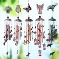 thumbnail image 1 of Campanas de viento de hierro forjado de metal retro europeo y americano, decoración de jardín para el hogar, adornos de color cobre para exteriores, animales de mariposa ShuxiuWang 8390614253384, 1 of 1