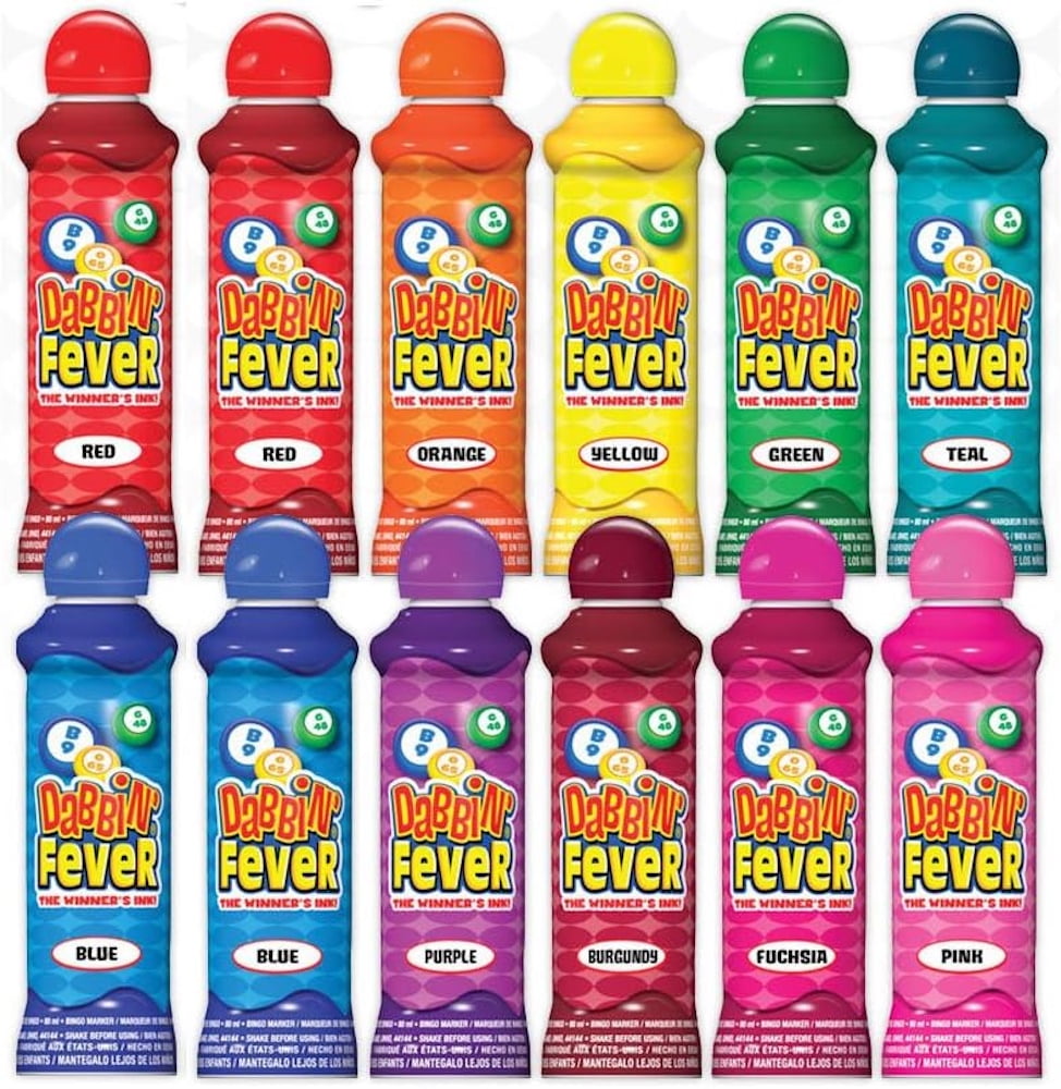 Dabbin Fever Professional Bingo Daubers Games, Multicolor (12 Pack)