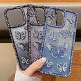 thumbnail image 6 of Dteck Diamond Case for iPhone 15 Pro Max, Glitter 3D Butterfly Diamond Camera Protection Shockproof for iPhone 15 Pro Max Case for Women Girls,Silver, 6 of 7
