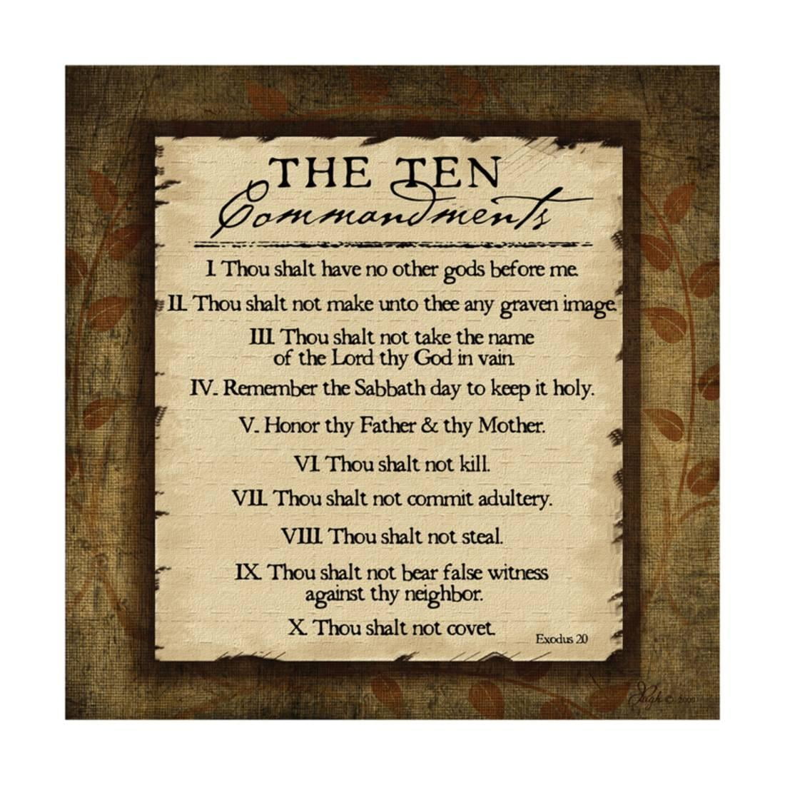 The Ten Commandments Laminated Print Wall Art By Jennifer Pugh
