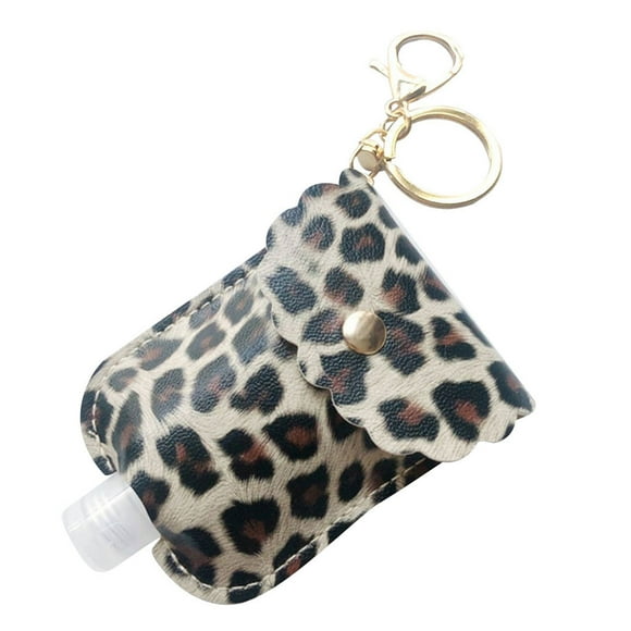 potrochi Portable Squeeze Bottle, Empty Leakproof Plastic Travel Bottle with Leather Keychain Holder for Hand Sanitizer, Essential Oil, Refillable Bottle Clips to Diaper Bag, Travel Bag