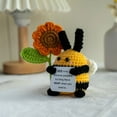 thumbnail image 3 of Muñeco de tiburón de energía positiva de ganchillo divertido con tarjeta para decorar la habitación del hogar, adorno de abeja de flores de punto hecho a mano, regalos de Navidad, 3 of 5