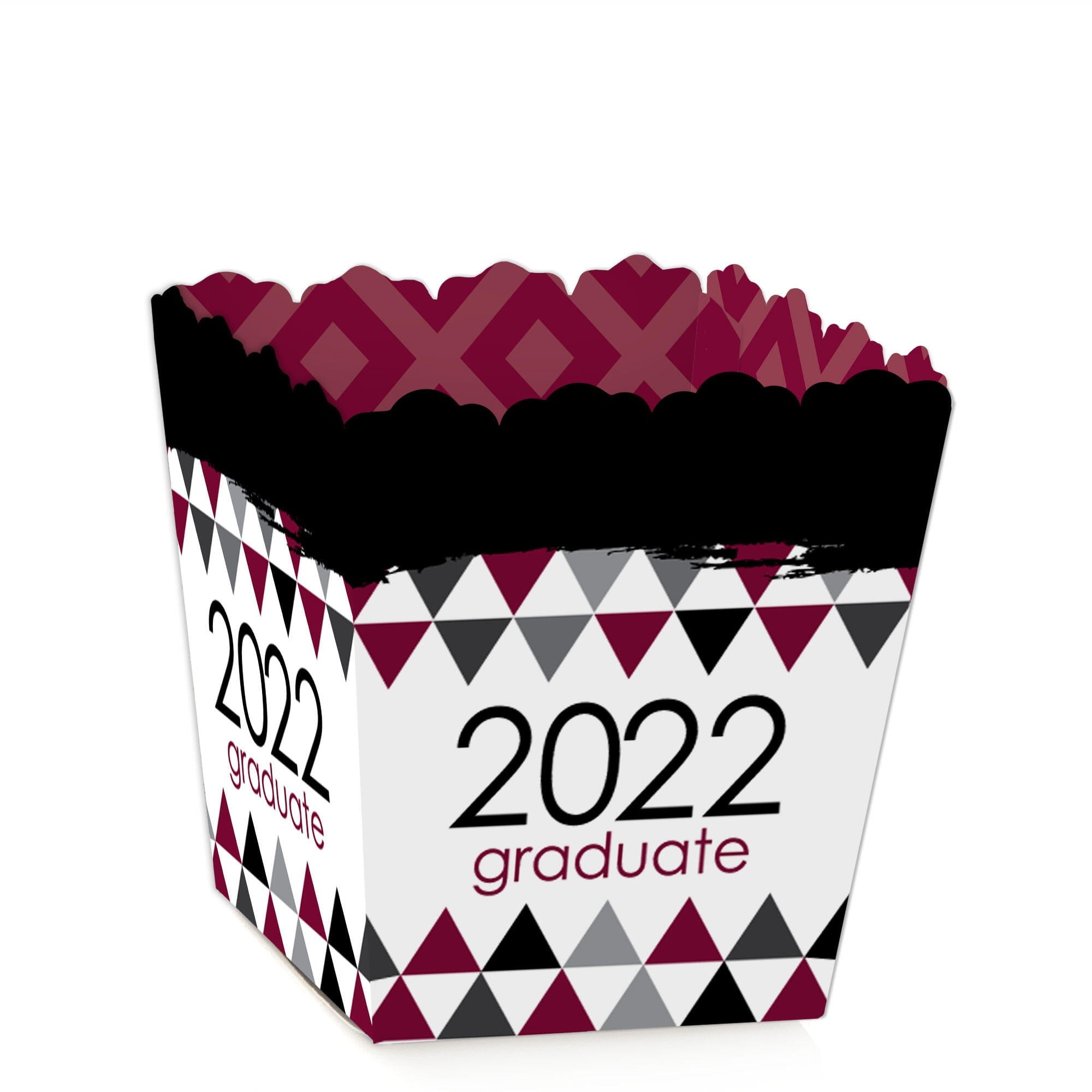 Big Dot of Happiness Maroon Grad - Best is Yet to Come - Party Mini Favor Boxes - Burgundy 2022 Graduation Party Treat Candy Boxes - Set of 12