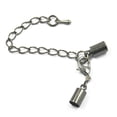 thumbnail image 2 of 12pcs Clasp and Tube Ends Cap Tips Fit 2mm Cord With Extension Chain Clasp DIY Findings Craft, 2 of 8