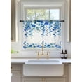 thumbnail image 3 of Sheer Curtains 54 Inch Length, Spring Blue Floral Semi Sheer Curtains Light Filtering Window Treatment, Farmhouse Weeping Floral Leaves Privacy Voile Drapes for Living Room Bedroom 52x54 Inch, 3 of 7