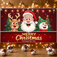 thumbnail image 3 of Festive Design Merry Christmas Banner Reindeer Santa Snowman Christmas Tree for Holiday Party Indoor Decoration Family Celebration, 3 of 9