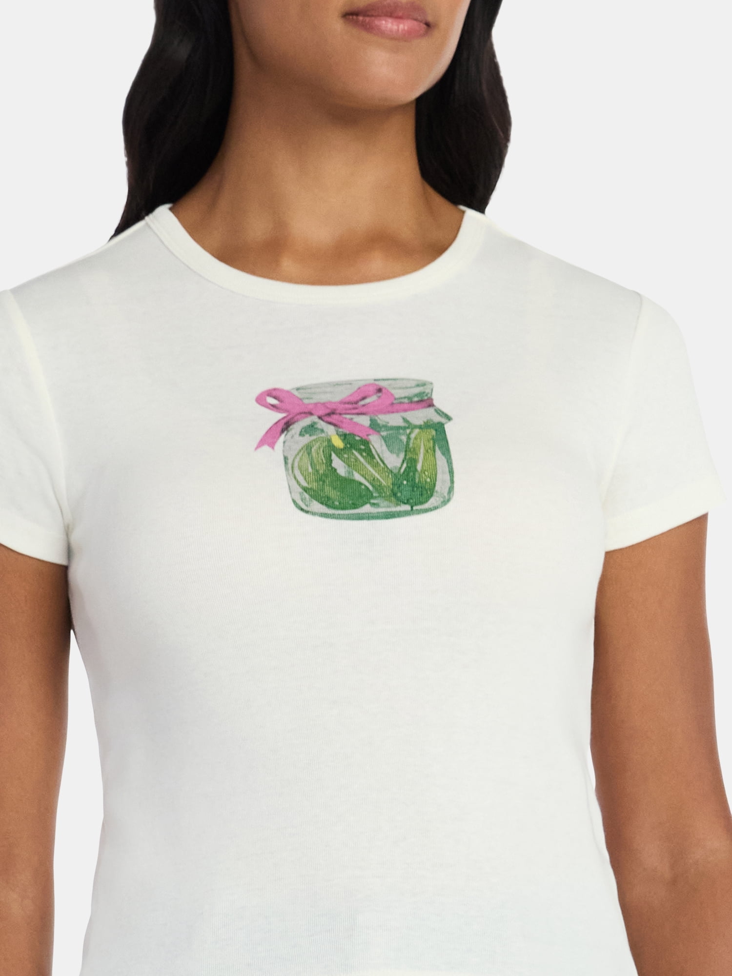 Women’s Pickle Jar Graphic Tee with Short Sleeves, Sizes XXS-XXL