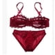 thumbnail image 3 of Conjunto de sujetador de lencería sexy de encaje cómodo y fino transparente para mujer, 3 of 6