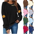 thumbnail image 1 of Frostluinai Chandails Molletonnés d'Automne pour Femmes à Manches Longues Joyeux Action de Grâce Chandails à Enfiler Col Rond Chandails Graphiques Citrouille Amusants, 1 of 5