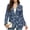 Blue Bamboo Leaf Print, variant on Sea Turtle Pattern Blazer Outerwear, Front Lined Slim Fit Women Business Casual Blazer Notched Lapel Sport Coat for Office Dinner Work, Size X-Large
