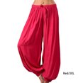thumbnail image 1 of thinsony Pantalon Lanterne Large pour Femmes Grande Taille, Rouge, 3TG, 1 of 5