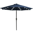 thumbnail image 3 of JUSTLET 9' Outdoor Patio Market Solar Umbrella w/ LED Lights, Navy Blue, 3 of 11