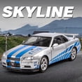 thumbnail image 4 of Nissan GTR R34 Skylin-modelo de coche de aleación Fast & Furious, sonido y luz, juguete coleccionable para niños, regalo de cumpleaños, 1:24, 4 of 5