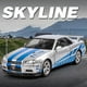 thumbnail image 4 of Nissan GTR R34 Skylin-modelo de coche de aleación Fast & Furious, sonido y luz, juguete coleccionable para niños, regalo de cumpleaños, 1:24, 4 of 5