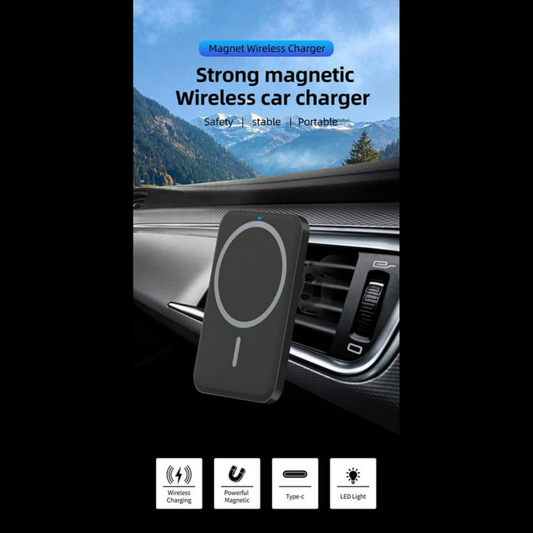 Magnetic Wireless Car Charger For Iphone 12/12 Pro/12 Mini/12 Pro Max, 15w  Fast Car Charger Mount Compatible With Magsafe Charger, Auto-clamping